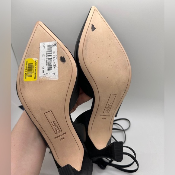 Deltan Juliana Leather Ankle Tie Pumps Black Size 9.5 - Picture 10 of 13